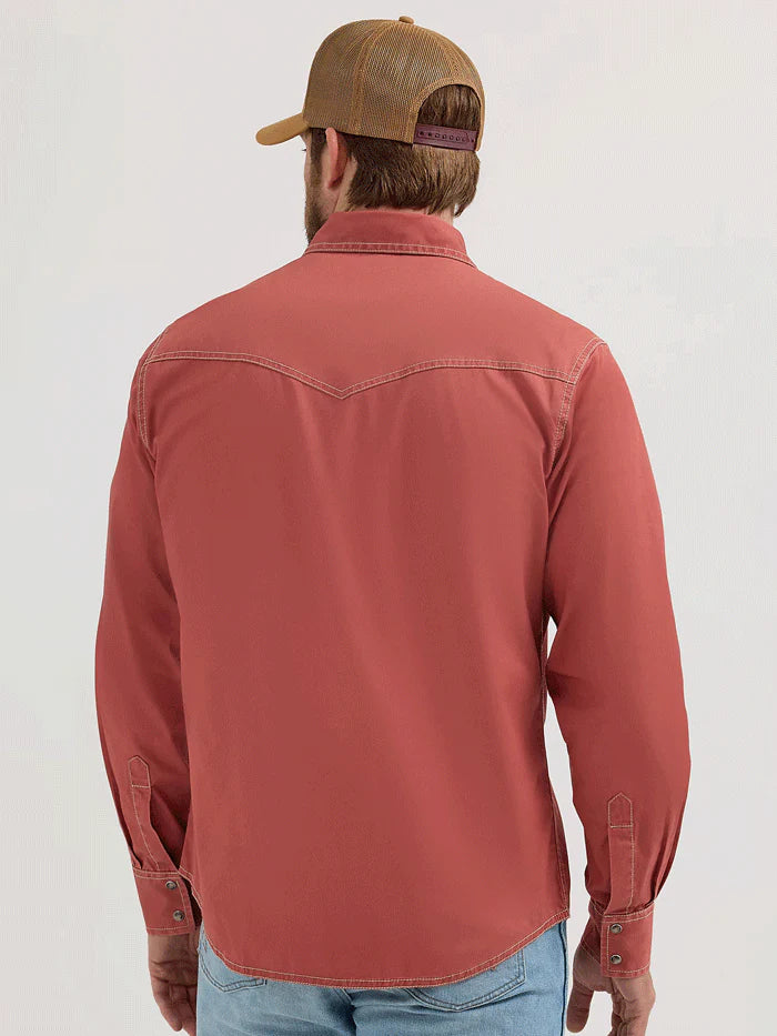 Wrangler Retro Premium Long Sleeve Shirt Sunset Rust