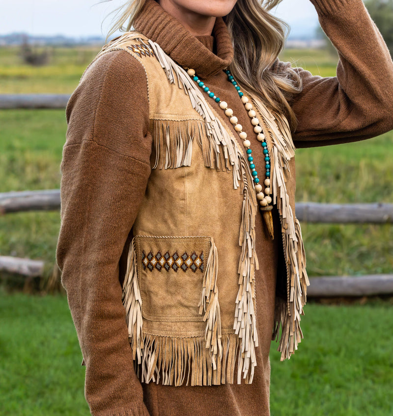 Madison Creek Anna Leather Fringe Vest