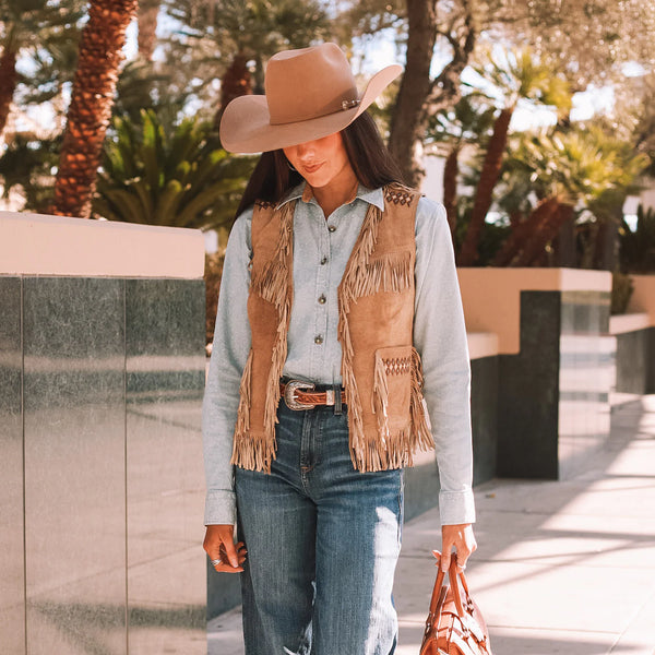 Madison Creek Anna Leather Fringe Vest