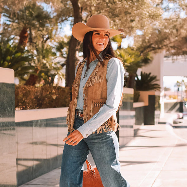 Madison Creek Anna Leather Fringe Vest