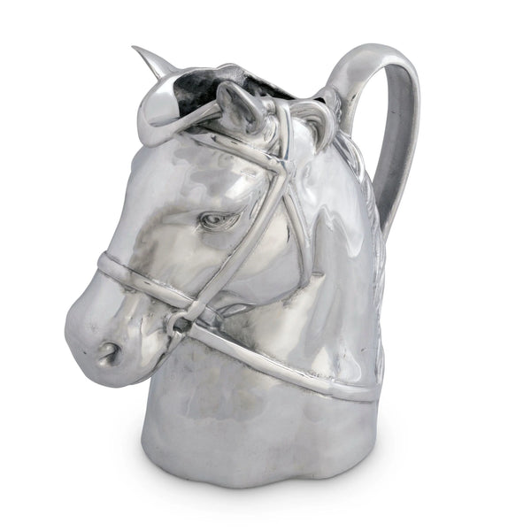 Silver horse head pitcher
