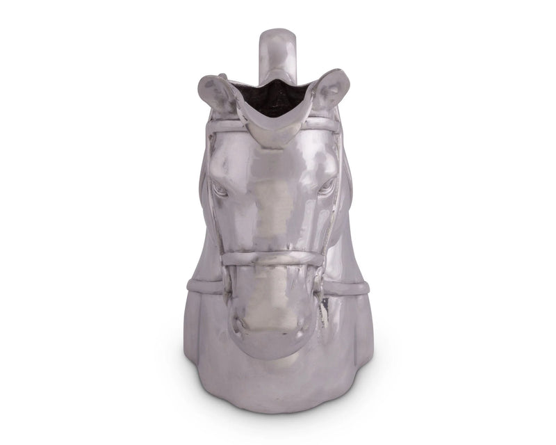 Silver horse head pitcher