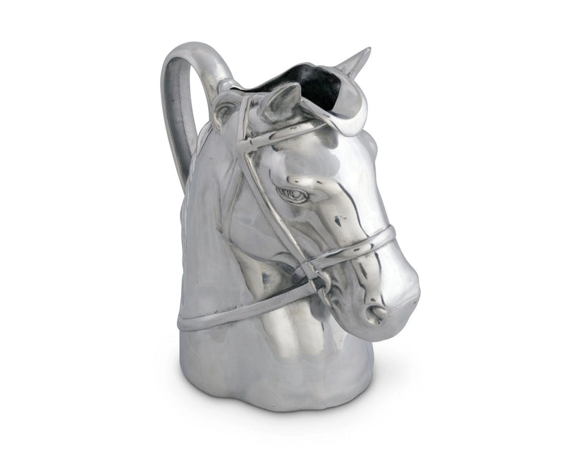 Silver horse head pitcher