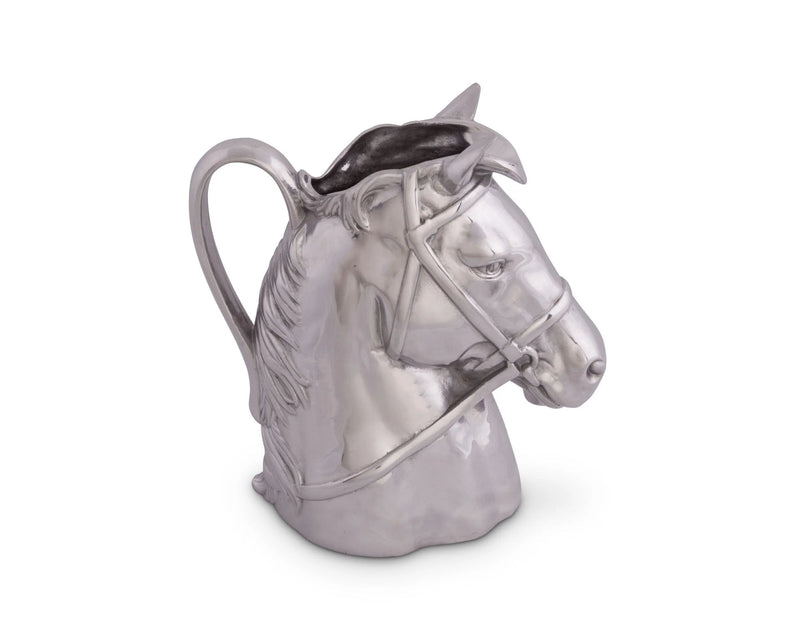 Silver horse head pitcher