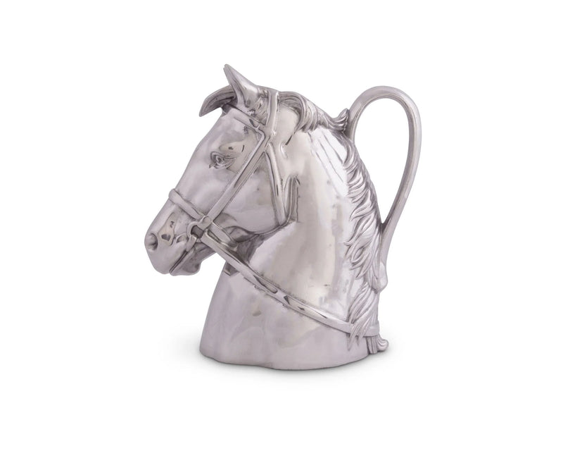 Silver horse head pitcher