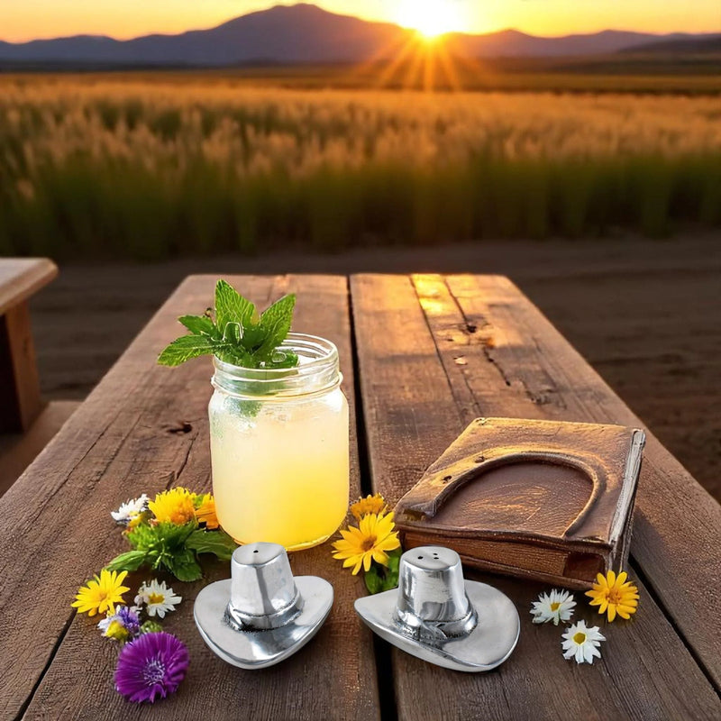 Arthur Court Cowboy Hat Salt and Pepper Shakers