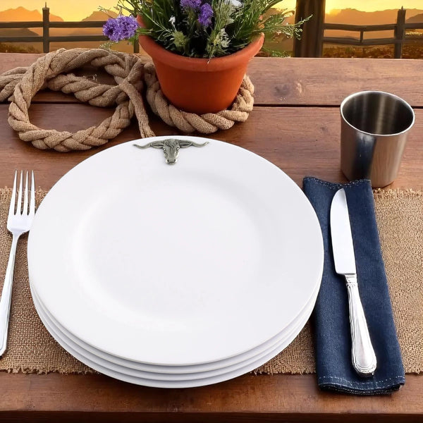 Arthur Court Longhorn Melamine Lunch Plates - Set of 4