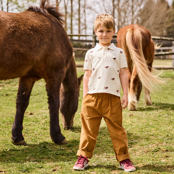 Blue Rooster Boys Alec Shirt - Lucky Horses Embroidery