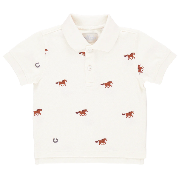 Blue Rooster Boys Alec Shirt - Lucky Horses Embroidery