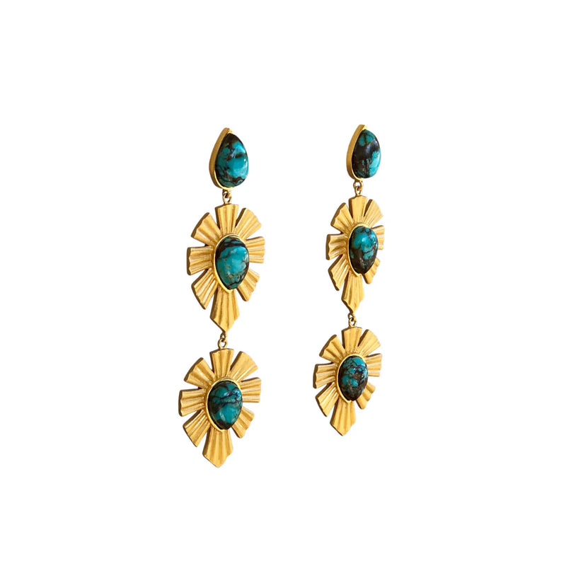 CHRISTINA GREENE Royal Radiance Earrings - Turquoise