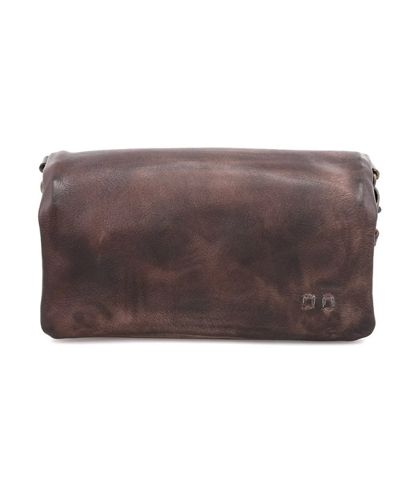 Brown leather wallet purse with crossbody strap