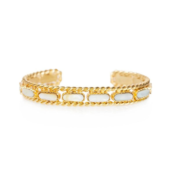 Christina Greene Cable Bangle - Pearl