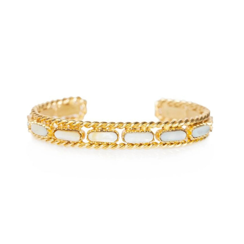Christina Greene Cable Bangle - Pearl