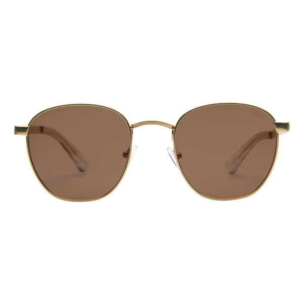 GOLD FRAMES AND BROWN LENSES SUNGLASSES