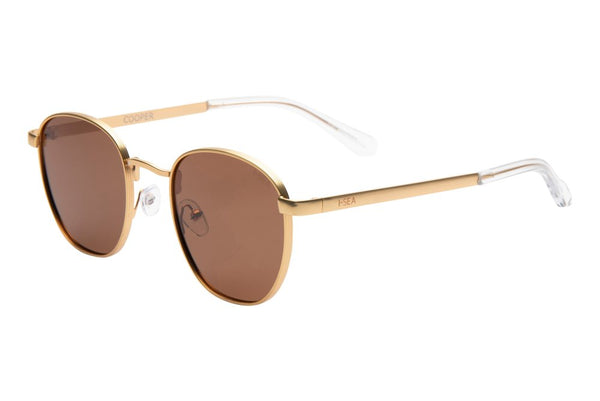 GOLD FRAMES AND BROWN LENSES SUNGLASSES