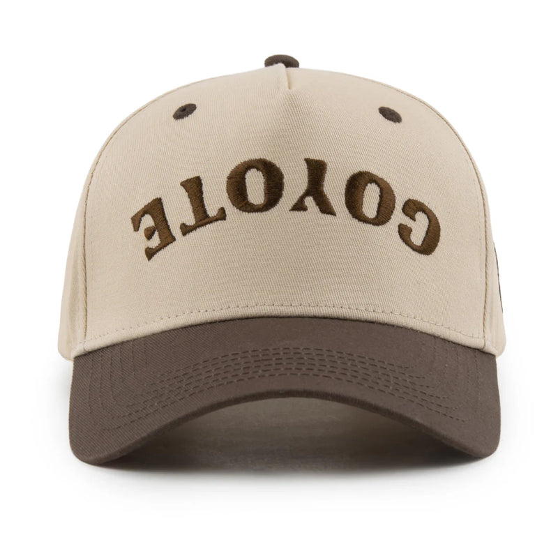 Beige and brown cap with 'GOYOTE' branding on a white background