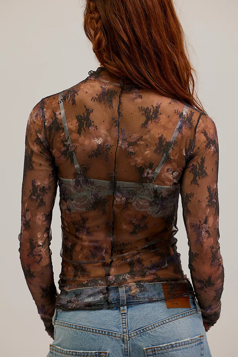 FREE PEOPLE PRINTED LADY LUX LAYERING TOP