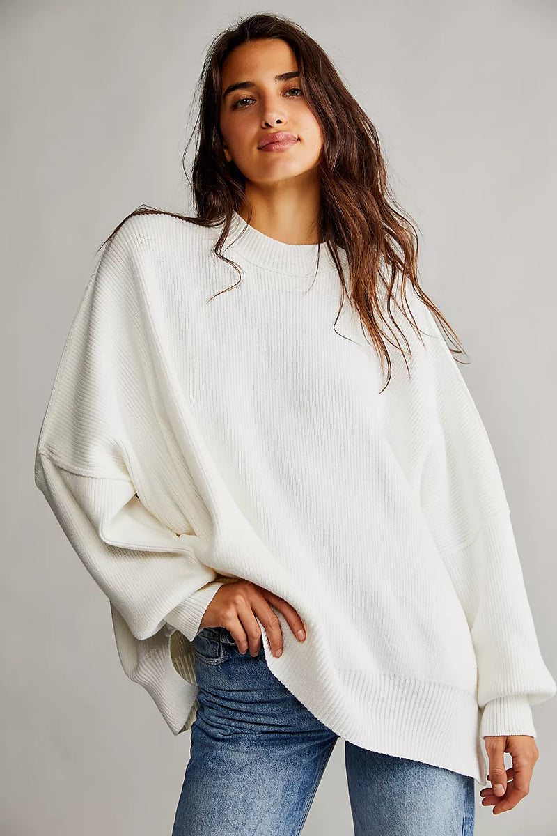 FREE PEOPLE EASY STREET MOCK NECK PULLOVER SWEATER
