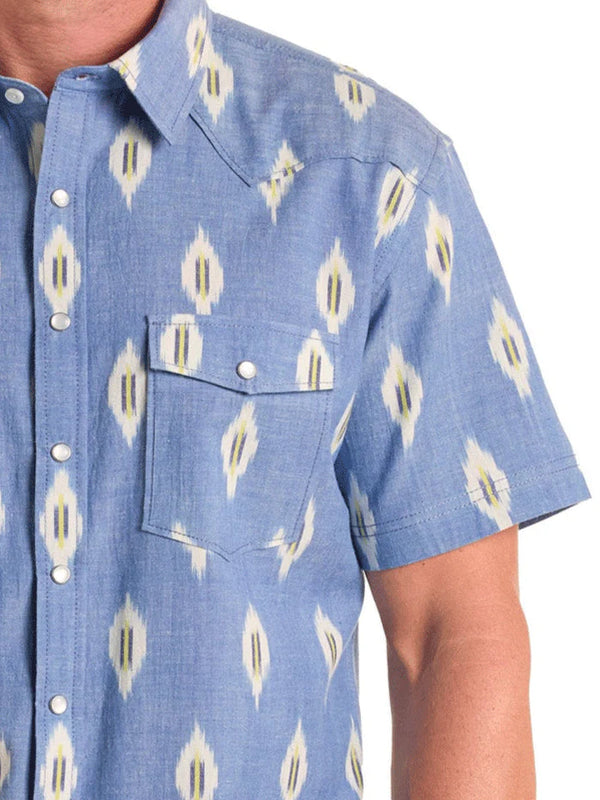 Panhandle Slim Aztec Clouded Blue Sky Western Shirt