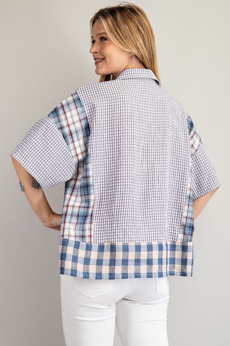 EASEL PATCHWORK SWING BLOUSE