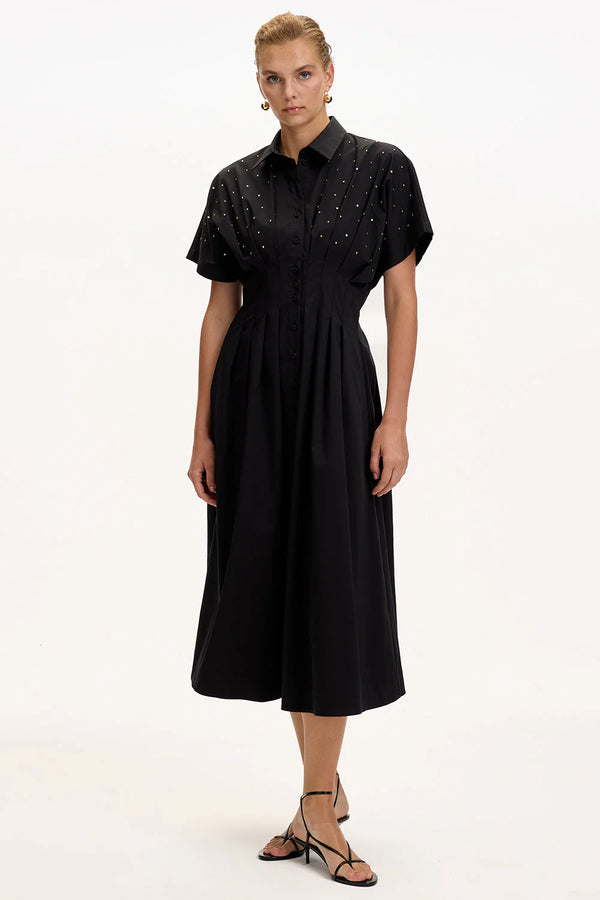 Exquise Dream Solid Black Dress
