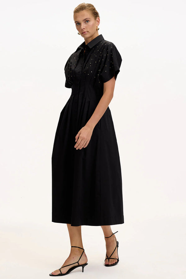 Exquise Dream Solid Black Dress
