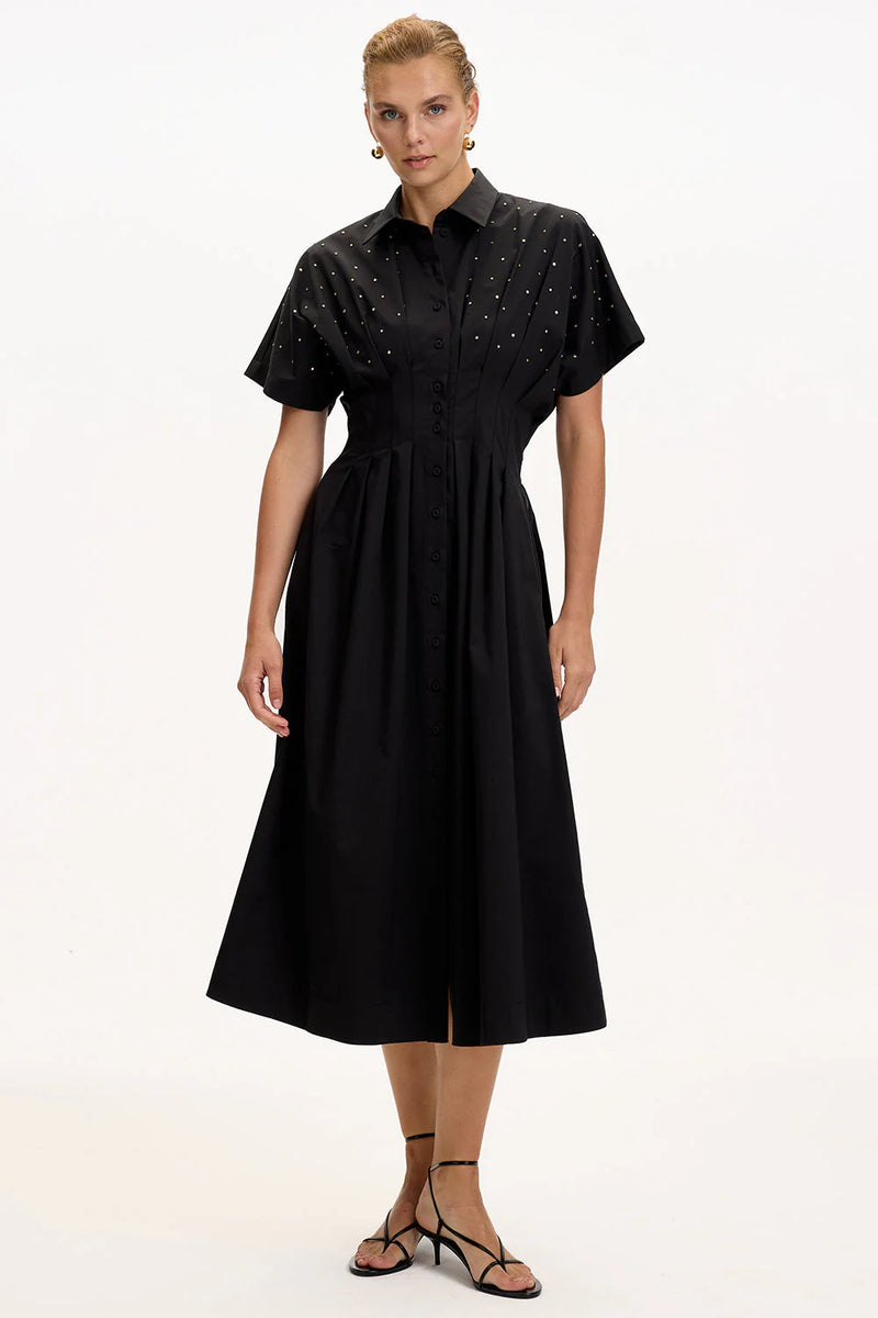 Exquise Dream Solid Black Dress
