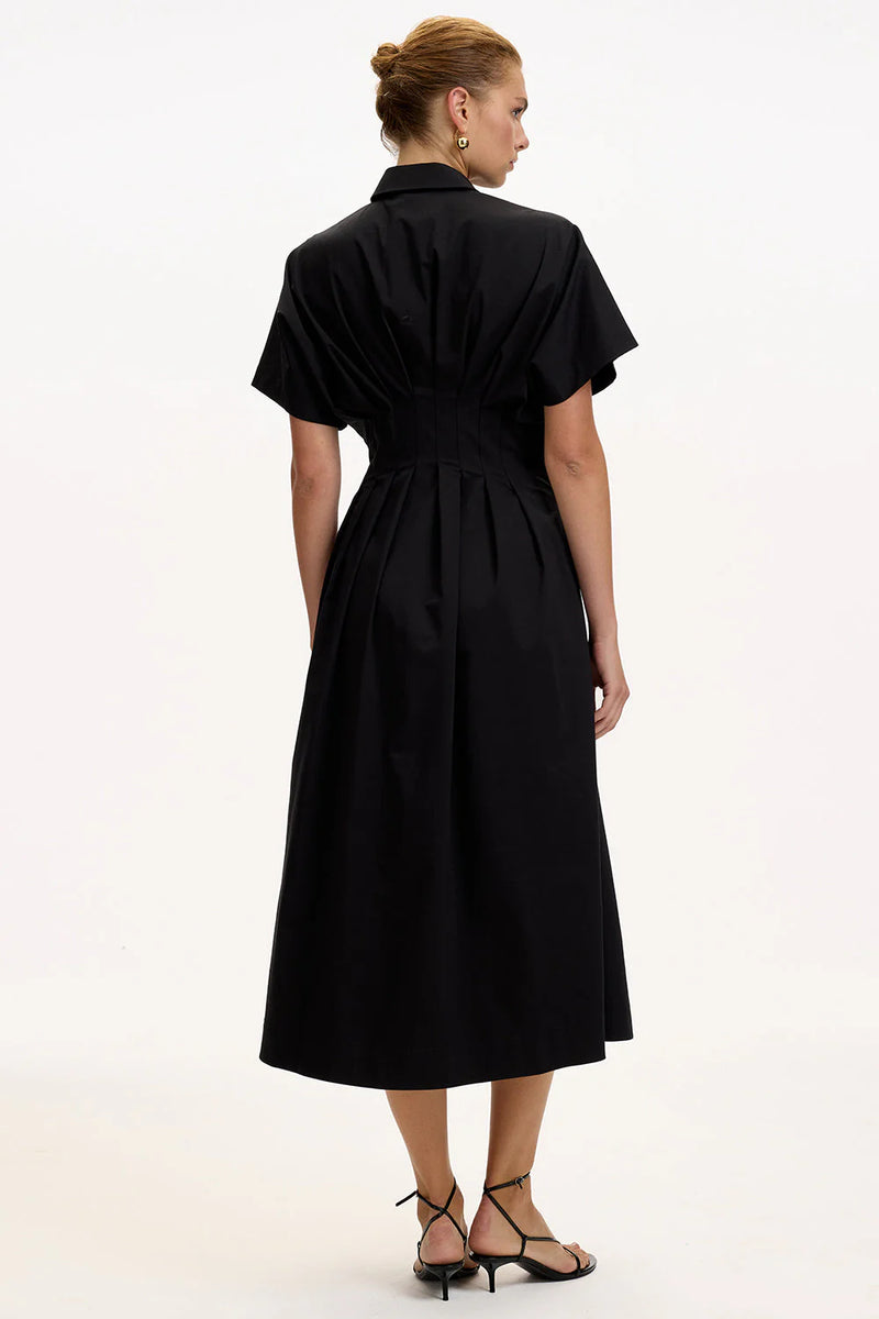 Exquise Dream Solid Black Dress