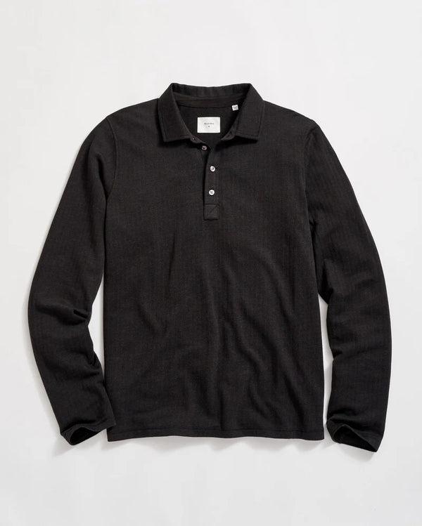 BILLY REID Long-Sleeve Herringbone Polo