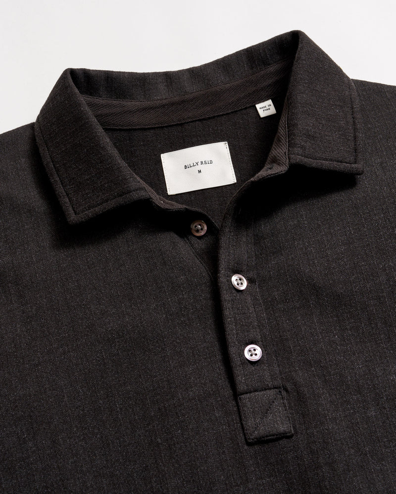 BILLY REID Long-Sleeve Herringbone Polo