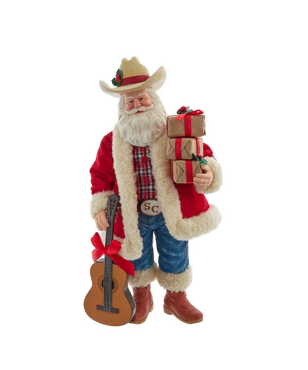 11" Fabriché™ Western Santa With Guitar