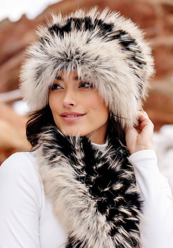 FABULOUS FURS Ivory Fox Faux Fur Cossack-Style Hat