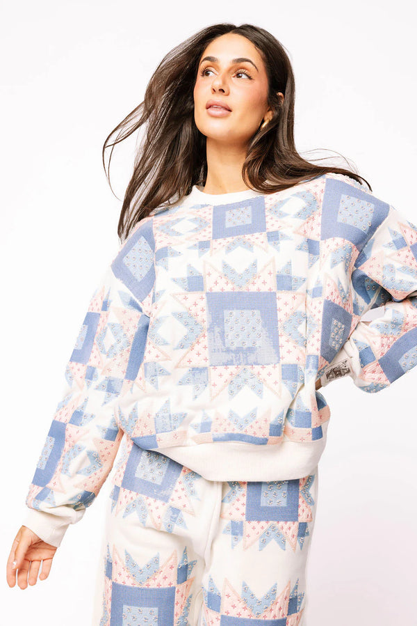Queen Of Sparkles Patchwork Sweatshirt