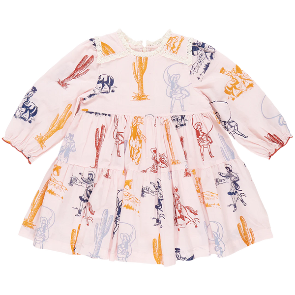 PINK CHICKEN Girls Charlie Dress - Pink Cowgirls