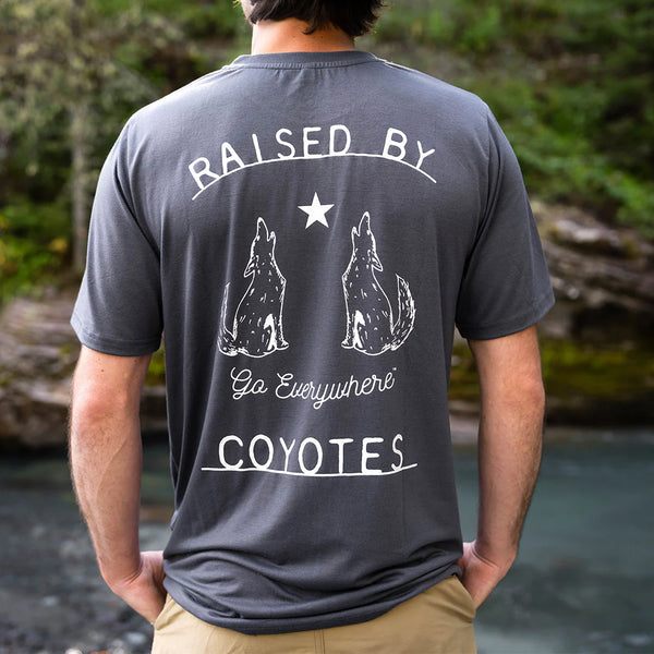 RAISED BY COYOTES GO EVERYWHERE TEE