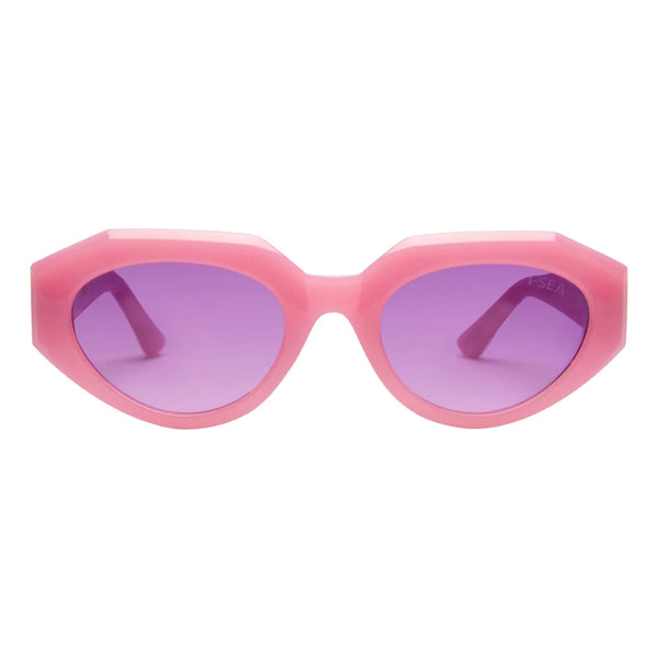 Pink frame with pink polarized lens sunglasses