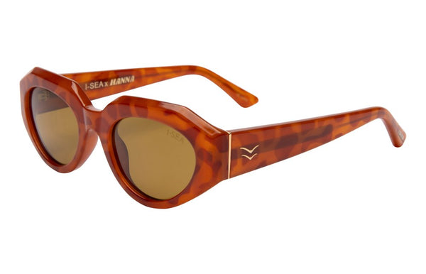 Honey tort frames with green lenses sunglasses