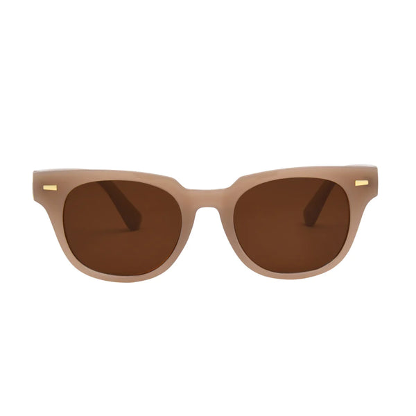 OATMEAL FRAME WITH BROWN LENS SUNGLASSES