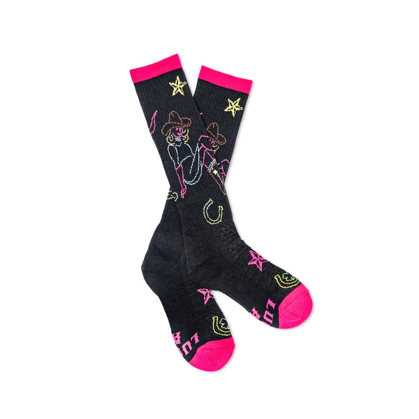 LUCKY CHUCK NEON COWGIRL SOCK