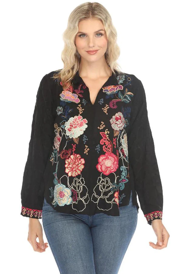 JOHNNY WAS KATRINE WESTERN PAISLEY BLOUSE