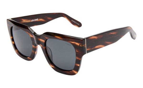 I-SEA Jolene TIGER STRIPE / SMOKE POLARIZED LENS SUNGLASSES 