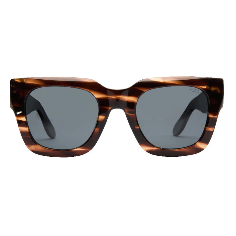 I-SEA Jolene TIGER STRIPE / SMOKE POLARIZED LENS SUNGLASSES 