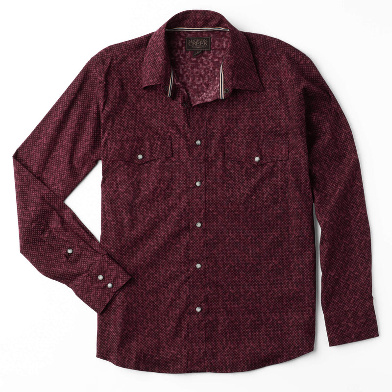 MADISON CREEK BISLEY DOT BURGUNDY SHIRT