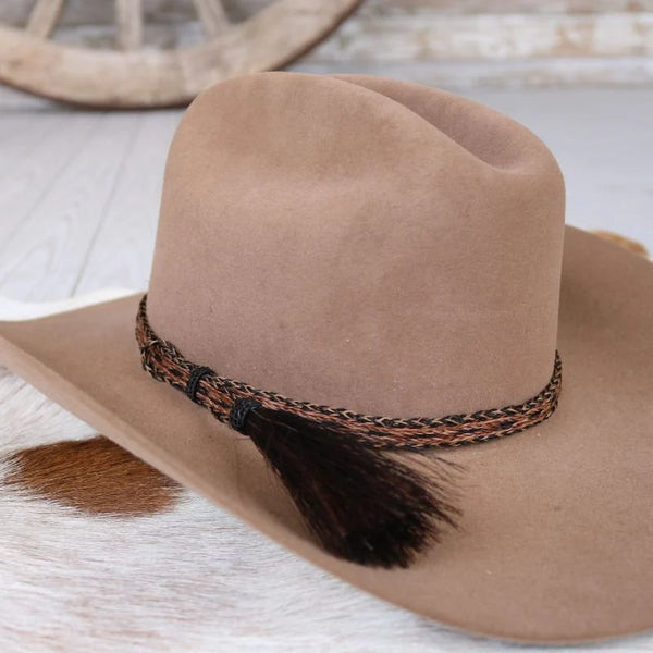 Willow Lane Hat Co. Horsehair Braided Single Tassel Hat Band - Sundown