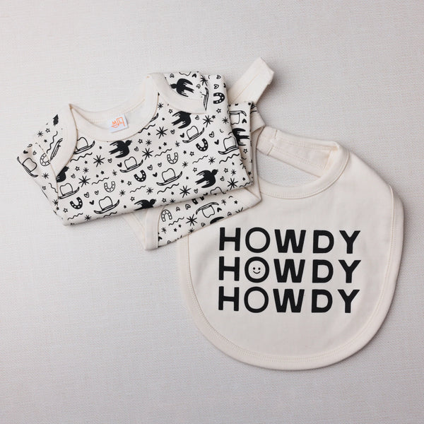 Morgan Lacey Hart Ranch Hand Baby Bodysuit & Bib Set