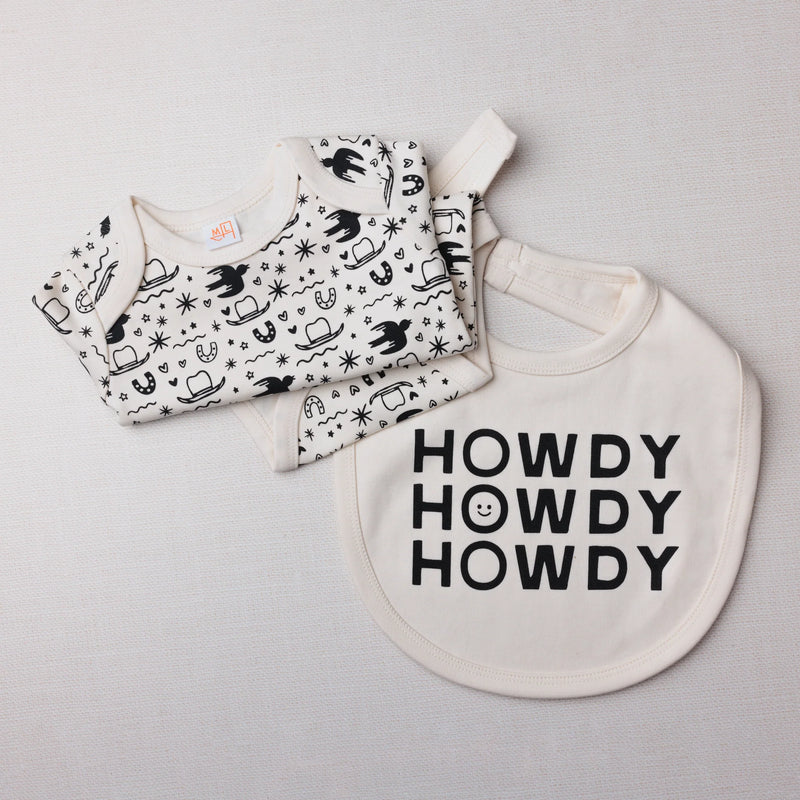 Morgan Lacey Hart Ranch Hand Baby Bodysuit & Bib Set