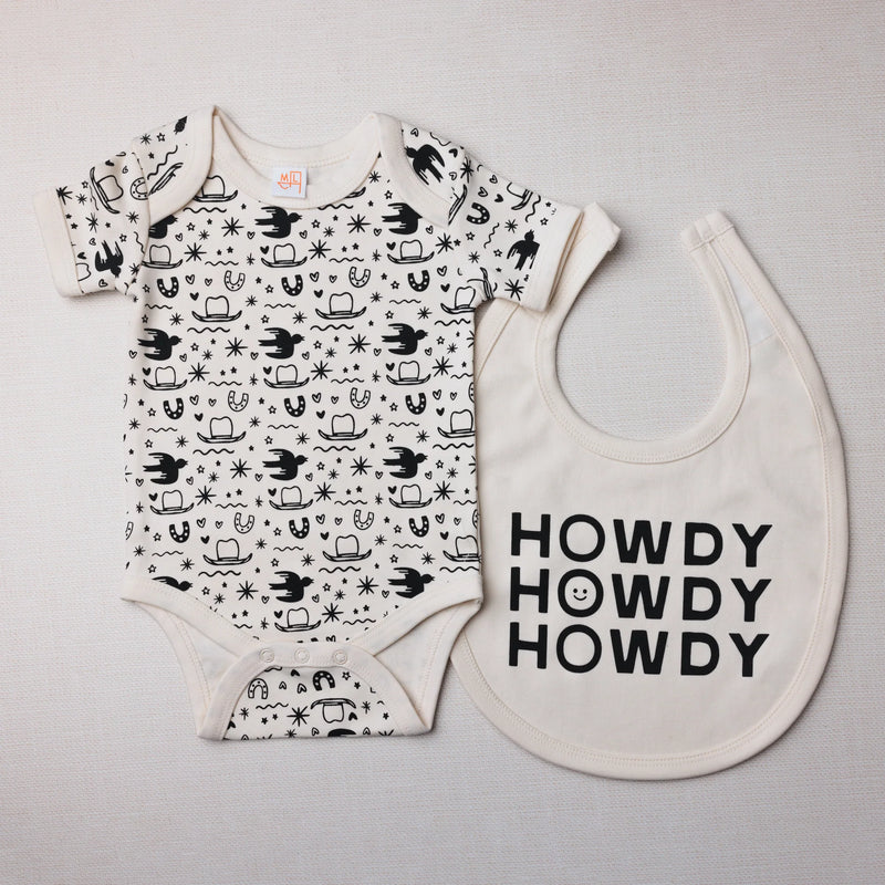 Morgan Lacey Hart Ranch Hand Baby Bodysuit & Bib Set