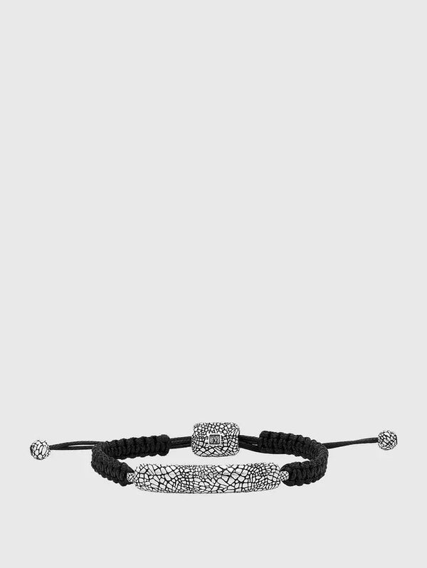 JOHN VARVATOS STERLING SILVER SNAKESKIN TEXTURE BRACELET- ADJUSTABLE