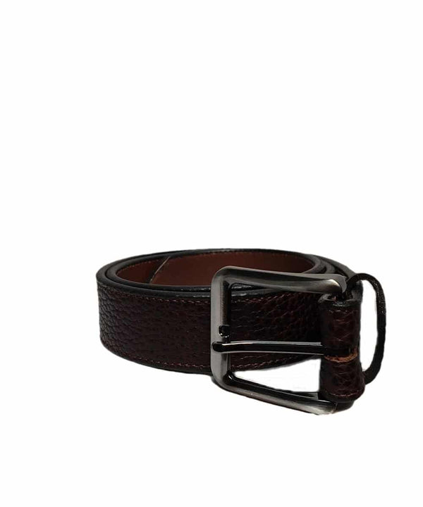 Men's brown leather dress belt