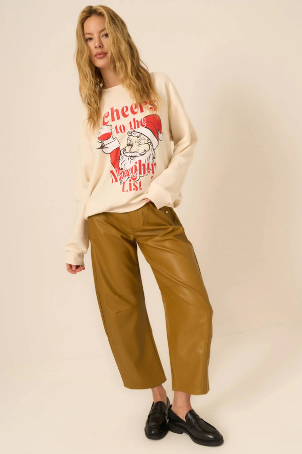 Project Social Cheers To The Naughty List Sweatshirt - Cozy Cream